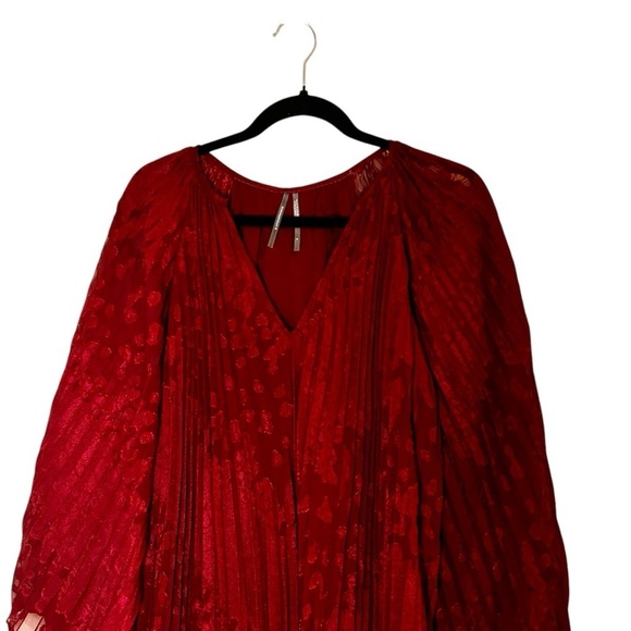 Anthropologie Toulon Pleated Mini Dress- Holidays Christmas Party Bohemian-Small - Picture 7 of 15